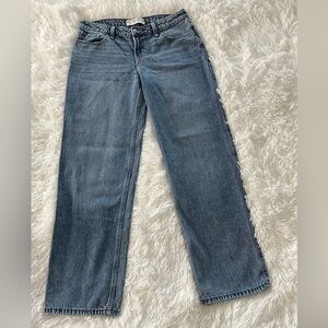 Hollister Women's Straight Leg Jeans in Light Blue